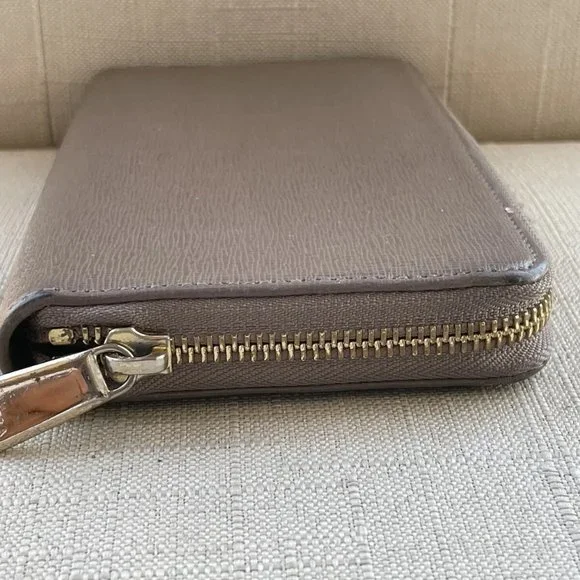 Furla Women Wristlet Genuine Leather Beige Wallet Card Holder Purse - Picture 3 of 12